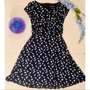 Jessica Howard Navy Blue Polka Dot Dress Sz 12